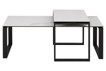 Cynthia Rektangulært Nesting Salongbord 115 cm i Keramikk med Metallben - Hvit - Møbler - Bord - Sofabord & salongbord