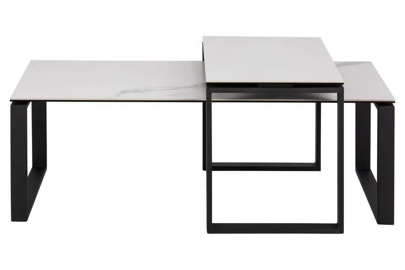Cynthia Rektangulært Nesting Salongbord 115 cm i Keramikk med Metallben - Hvit - Møbler - Bord - Sofabord & salongbord