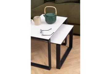 Cynthia Rektangulært Nesting Salongbord 115 cm i Keramikk med Metallben - Hvit - Møbler - Bord - Sofabord & salongbord