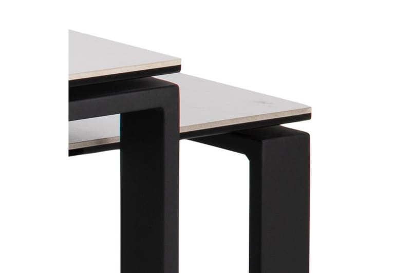 Cynthia Rektangulært Nesting Salongbord 115 cm i Keramikk med Metallben - Hvit - Møbler - Bord - Sofabord & salongbord