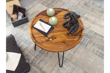 Dannemare Sofabord 60 cm Rundt - Massivt Tre/Svart - Møbler - Bord - Sofabord & salongbord