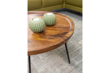 Dannemare Sofabord 60 cm Rundt - Massivt Tre/Svart - Møbler - Bord - Sofabord & salongbord