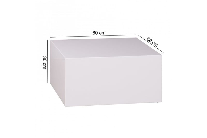 Darey Sofabord 60 cm - Hvit Høyglans - Møbler - Bord - Sofabord & salongbord