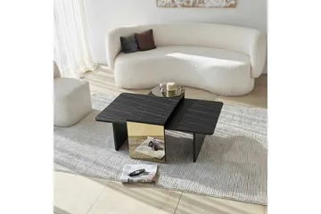 Dasina Sett med bord 105 cm - Svart - Møbler - Bord - Sofabord & salongbord