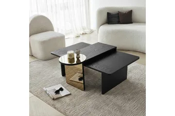 Dasina Sett med bord 105 cm - Svart - Møbler - Bord - Sofabord & salongbord