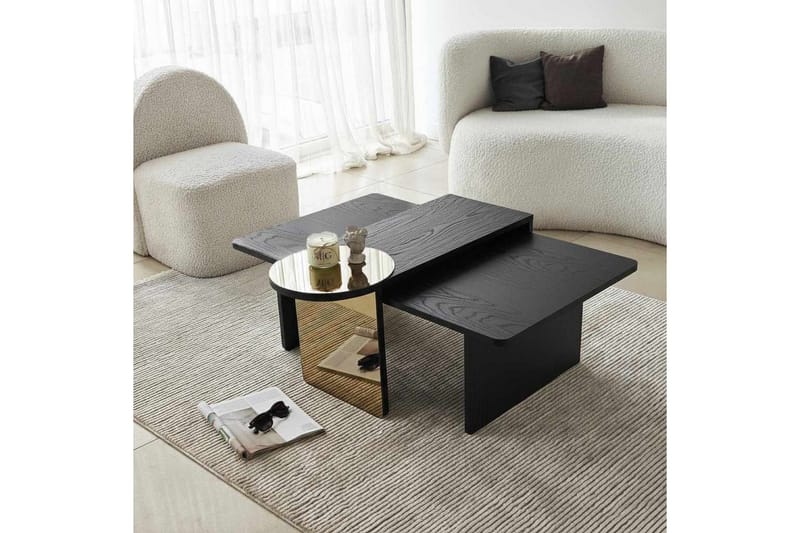Dasina Sett med bord 105 cm - Svart - Møbler - Bord - Sofabord & salongbord