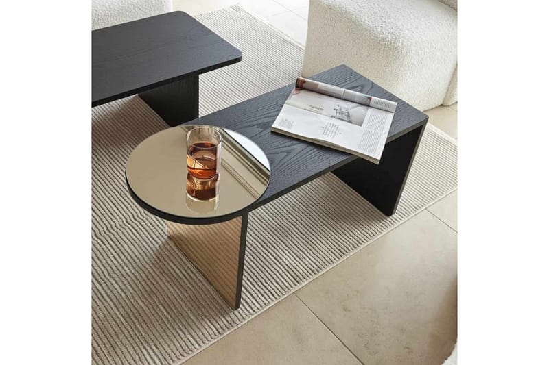 Dasina Sett med bord 105 cm - Svart - Møbler - Bord - Sofabord & salongbord