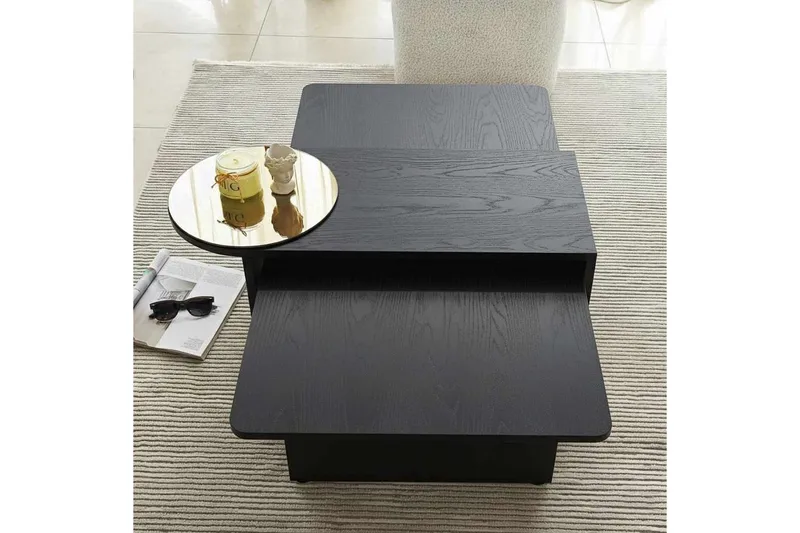 Dasina Sett med bord 105 cm - Svart - Møbler - Bord - Sofabord & salongbord