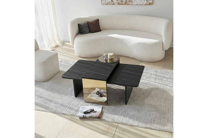 Dasina Sett med bord 105 cm - Svart - Møbler - Bord - Sofabord & salongbord