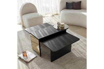 Dasina Sett med bord 105 cm - Svart - Møbler - Bord - Sofabord & salongbord
