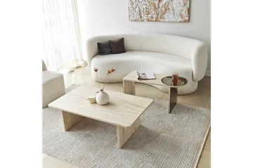 Dasina Sett med bord 105 cm - Travertin - Møbler - Bord - Sofabord & salongbord