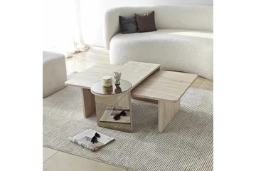 Dasina Sett med bord 105 cm - Travertin - Møbler - Bord - Sofabord & salongbord