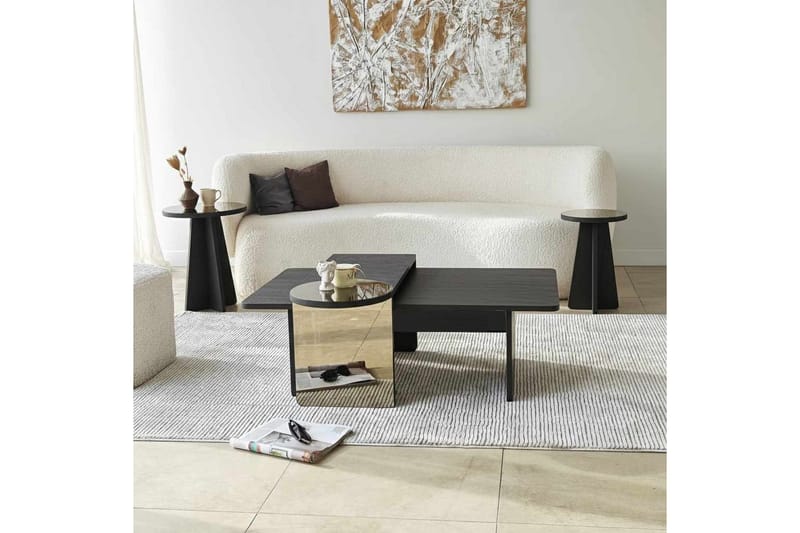 Dasina Sett med bord 82 cm - Svart - Møbler - Bord - Sofabord & salongbord