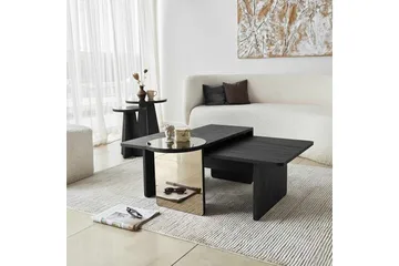 Dasina Sett med bord 82 cm - Svart - Møbler - Bord - Sofabord & salongbord