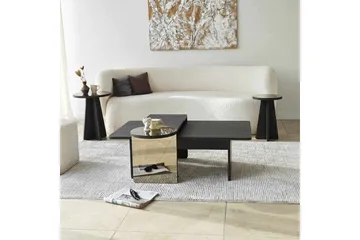 Dasina Sett med bord 82 cm - Svart - Møbler - Bord - Sofabord & salongbord