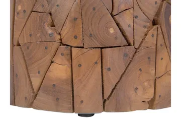 Dawson Rundt Sofabord 30 cm i Teak med Mosaikkmønster - Brun - Møbler - Bord - Sofabord & salongbord