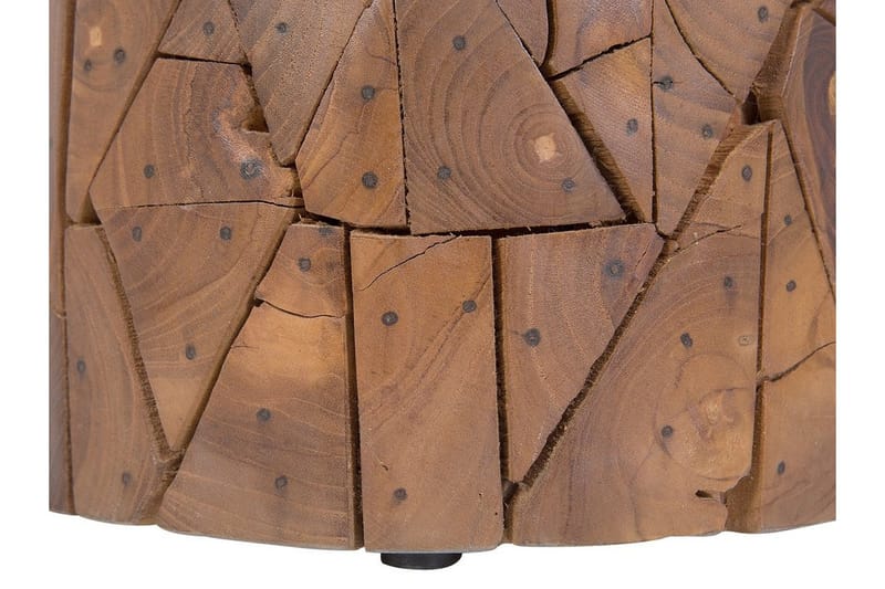 Dawson Rundt Sofabord 30 cm i Teak med Mosaikkmønster - Brun - Møbler - Bord - Sofabord & salongbord