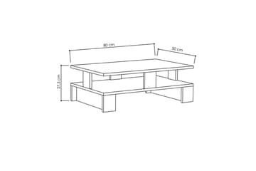 Decorta Sofabord 80 cm med Oppbevaringshylle - Mørkegrå - Møbler - Bord - Sofabord & salongbord - Sofabord med oppbevaring