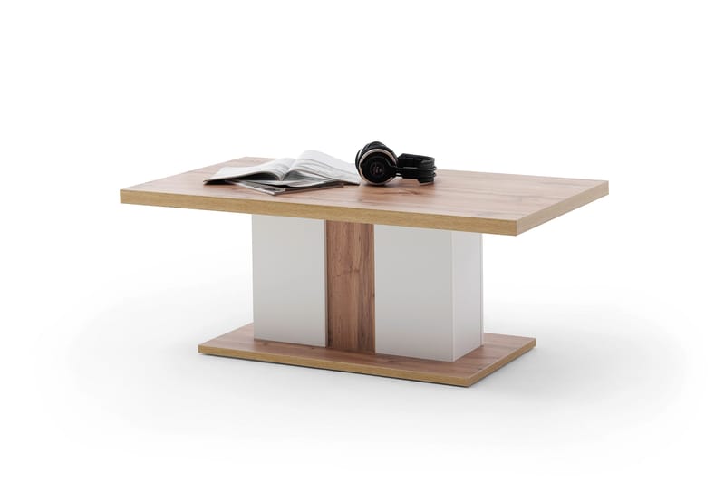 Degaust Sofabord 115 cm - Hvit/Eikefarge - Møbler - Bord - Sofabord & salongbord