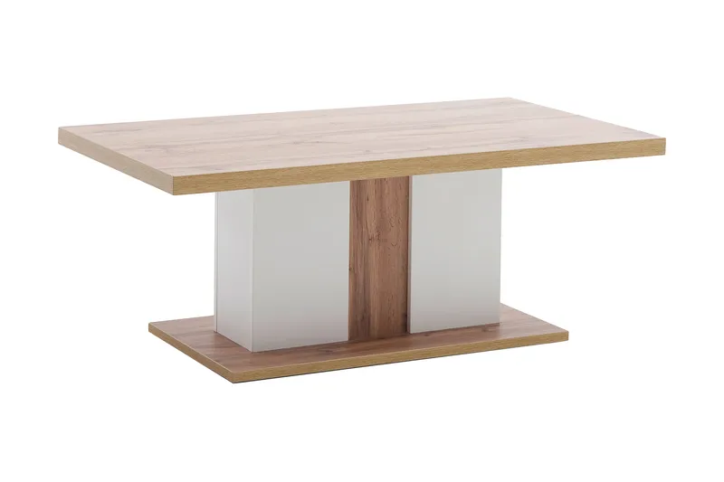 Degaust Sofabord 115 cm, Hvit/Eikefarge