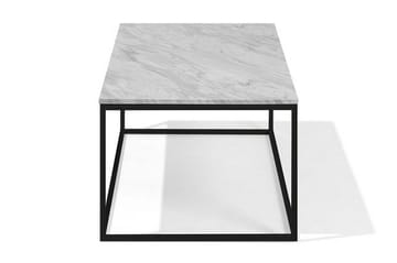 Delano 100 cm Rektangulært Salongbord i Marmor med Understell i Metall - Hvit - Møbler - Bord - Sofabord & salongbord