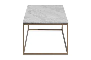 Delano Rektangulært Sofabord 100 cm i Marmor med Metallramme - Hvit - Møbler - Bord - Sofabord & salongbord