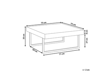Deluz Sofabord 75 cm - Grå - Møbler - Bord - Sofabord & salongbord