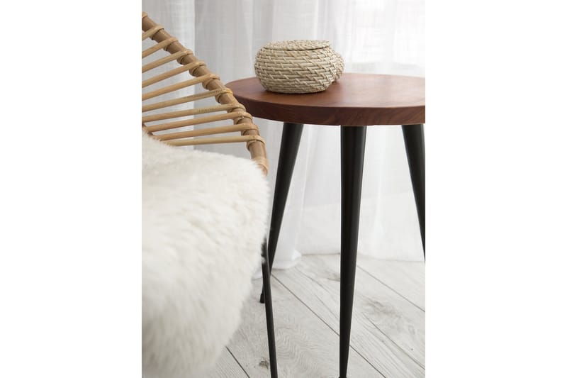 Detah 45 cm Rundt Sofabord i Teak - Brun - Møbler - Bord - Sofabord & salongbord