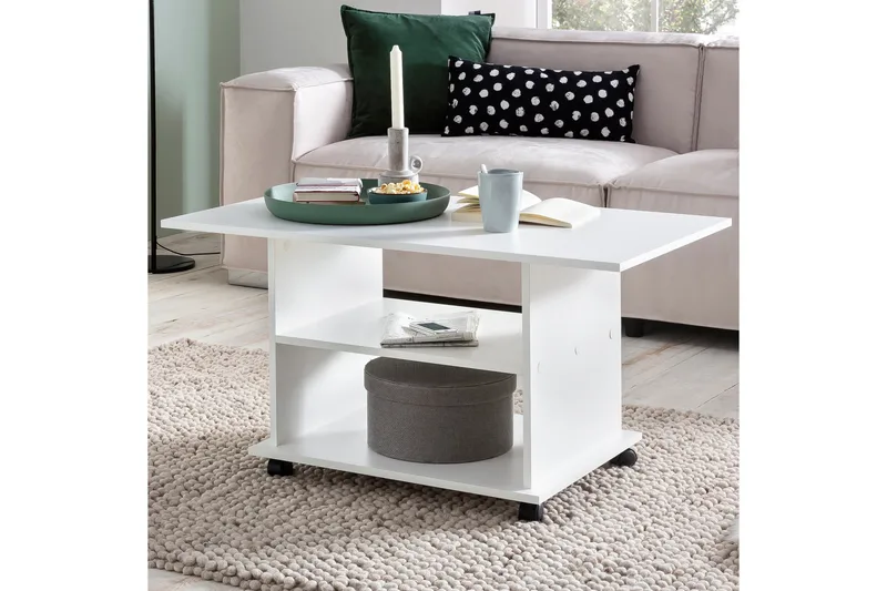 Dewand Sofabord 95 cm - Hvit - Møbler - Bord - Sofabord & salongbord