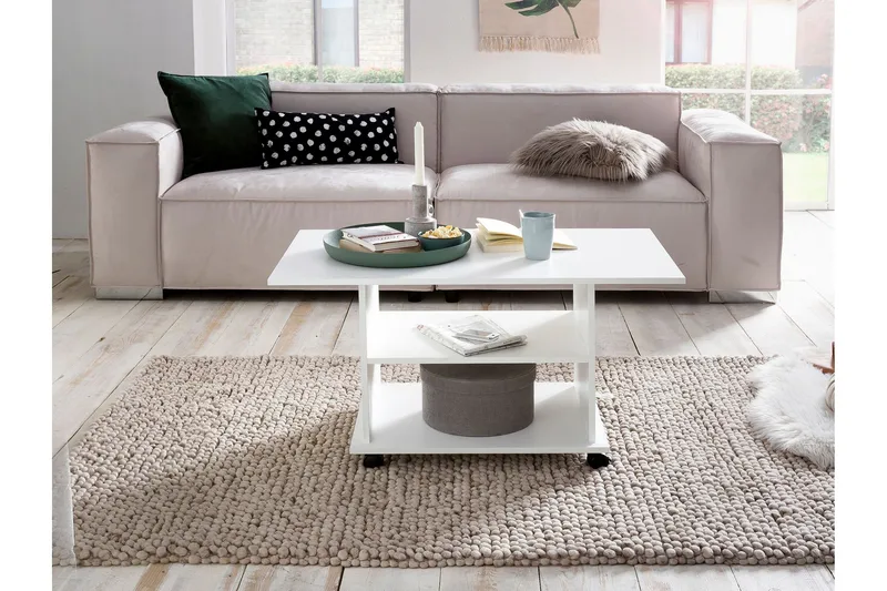 Dewand Sofabord 95 cm - Hvit - Møbler - Bord - Sofabord & salongbord