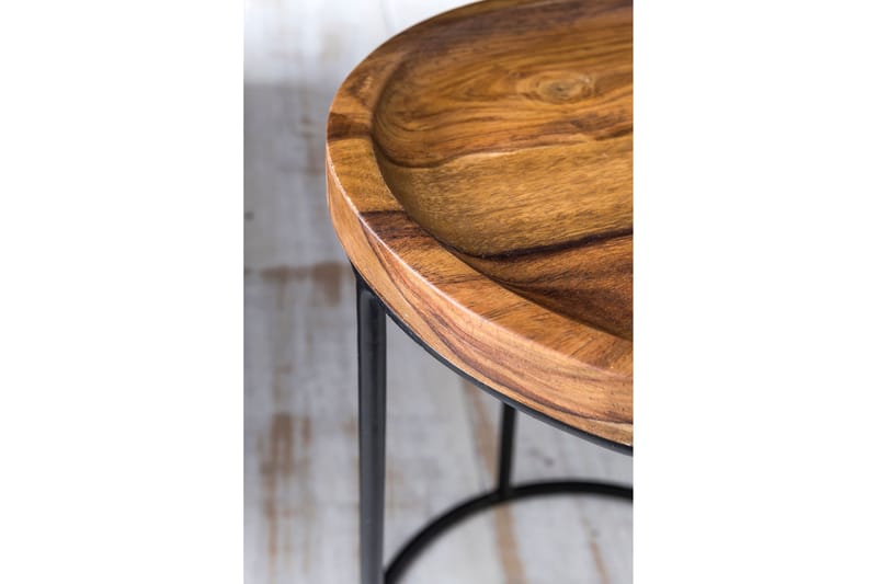 Dewester Settbord 31 cm 2 Bord - Massivt Tre/Svart - Møbler - Bord - Sofabord & salongbord