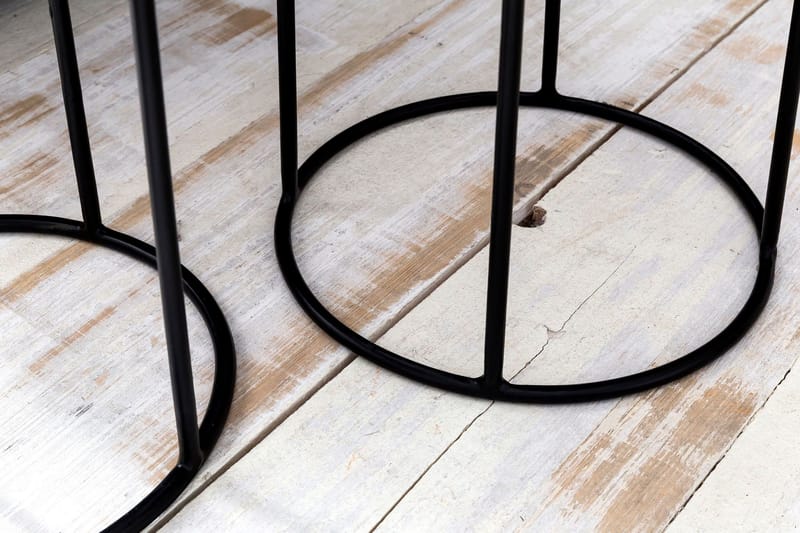 Dewester Settbord 31 cm 2 Bord - Massivt Tre/Svart - Møbler - Bord - Sofabord & salongbord