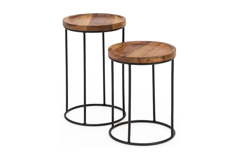 Dewester Settbord 31 cm 2 Bord, Massivt Tre/Svart