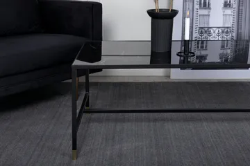 Dipp Sofabord 130 cm Marmormønster - Glas/Sort/Messing - Møbler - Bord - Sofabord & salongbord