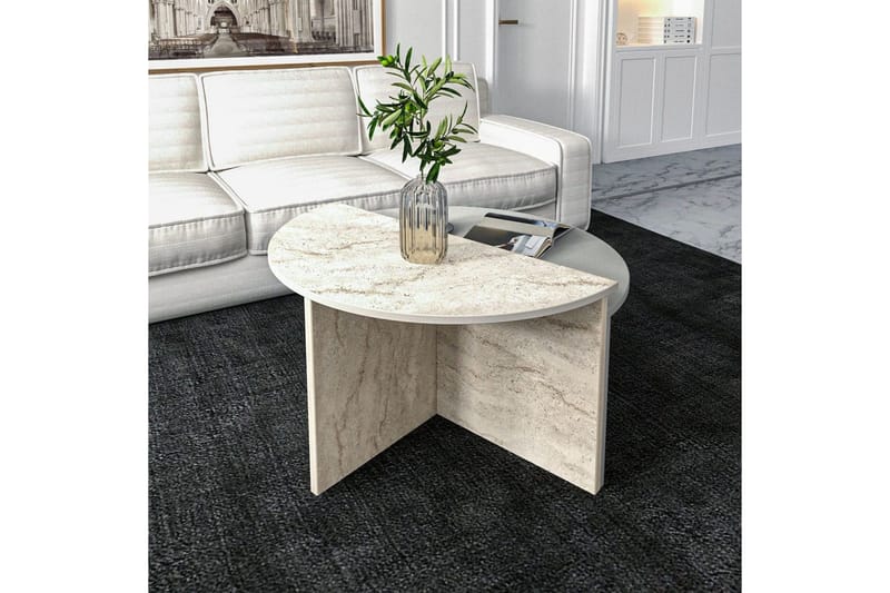 Sofabord Dolcer Grå / Travertin - Grå / Travertin - Møbler - Bord - Sofabord & salongbord