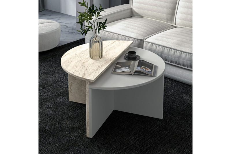 Sofabord Dolcer Grå / Travertin - Grå / Travertin - Møbler - Bord - Sofabord & salongbord