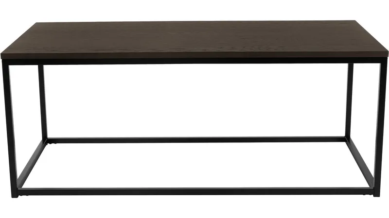Sofabord Dover 120x60 cm - Mørkebrun eikefiner med svartlakkerte metallben - Møbler - Bord - Sofabord & salongbord