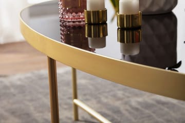 Dredyn Sofabord 110 cm Ovalt - Glass/Svart/Gull - Møbler - Bord - Sofabord & salongbord