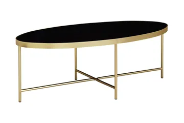 Dredyn Sofabord 110 cm Ovalt - Glass/Svart/Gull - Møbler - Bord - Sofabord & salongbord