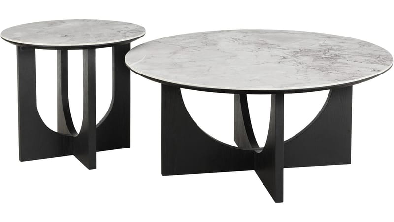 Sofabord Drivor 50 cm - Svartlakkert askefiner - Møbler - Bord - Marmorbord