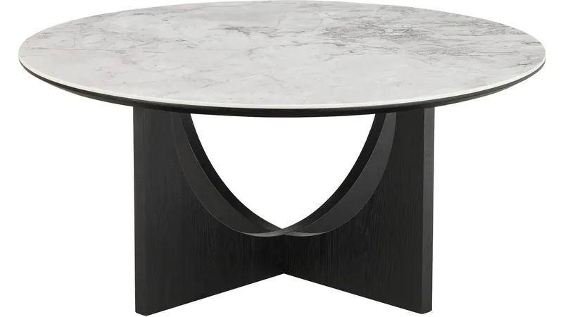 Sofabord Drivor 90 cm - Svartlakkert askefiner - Møbler - Bord - Marmorbord