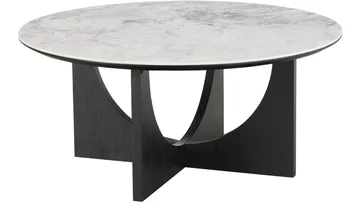 Sofabord Drivor 90 cm - Svartlakkert askefiner - Møbler - Bord - Marmorbord