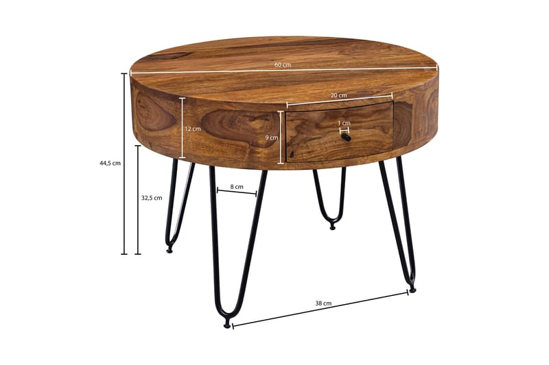 Dulian Sofabord 60 cm - Brun - Møbler - Bord - Sofabord & salongbord