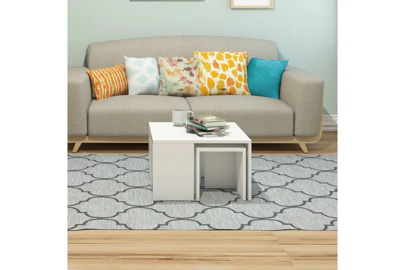 Elegancia Settbord 60 cm 4 Bord - Hvit - Møbler - Bord - Sofabord & salongbord