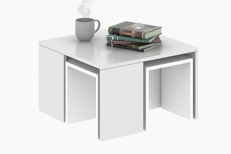 Elegancia Settbord 60 cm 4 Bord - Hvit - Møbler - Bord - Sofabord & salongbord