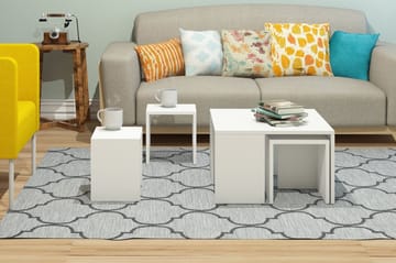 Elegancia Settbord 60 cm 4 Bord - Hvit - Møbler - Bord - Sofabord & salongbord