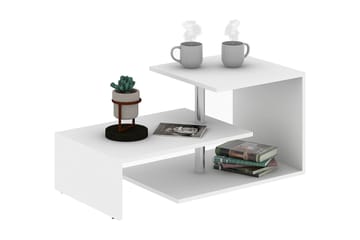 Elegancia Sofabord 100 cm med Oppbevaringshylle - Hvit - Møbler - Bord - Sofabord & salongbord