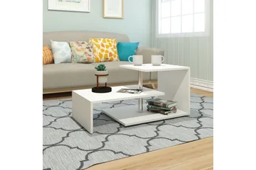 Elegancia Sofabord 100 cm med Oppbevaringshylle - Hvit - Møbler - Bord - Sofabord & salongbord - Sofabord med oppbevaring