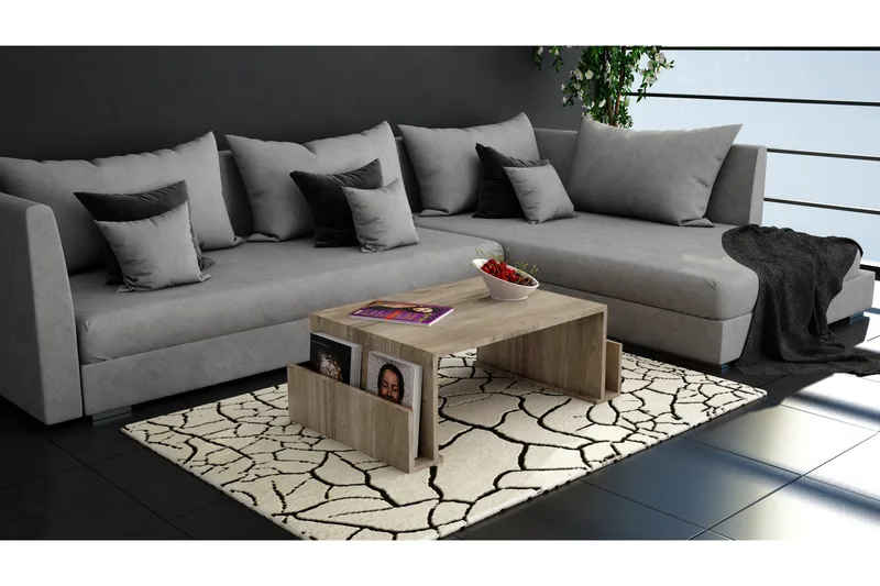 Elegancia Sofabord 95 cm med TidningsOppbevaring - Valnøttsbrun - Møbler - Bord - Sofabord & salongbord