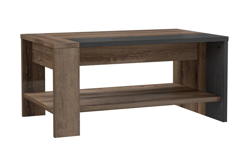 Elhovo Sofabord 90 cm, Brun/Svart